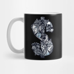 Dollar Skull Tattoo Mug